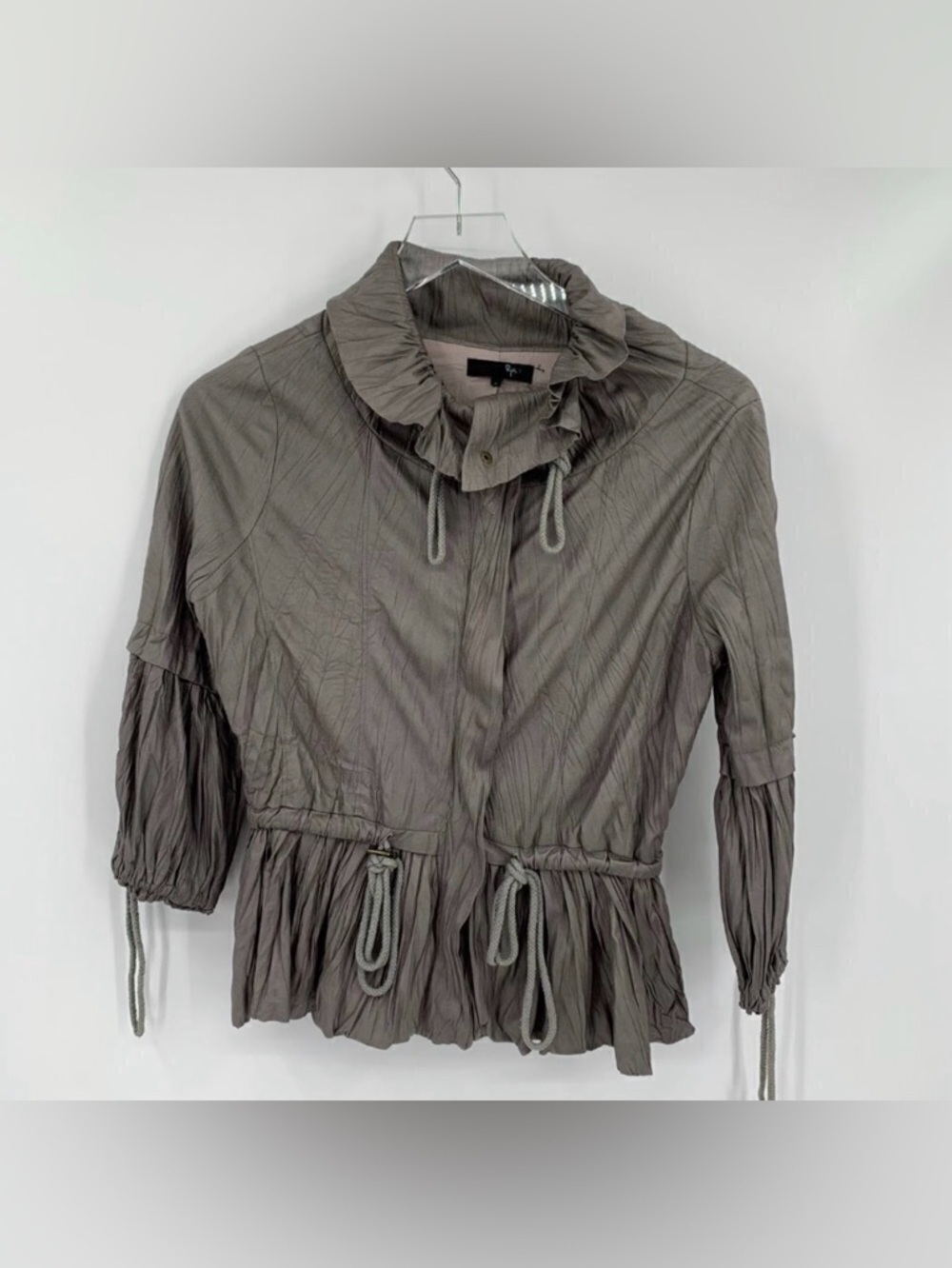 RYU crinkle faux leather zipper peplum jacket coat jacket blazer women Small